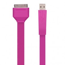 USB 2.0 HOTSYNC / FLAT CHARGING CABLE FOR IPOD / IPHONE - PINK